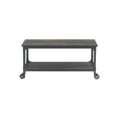 Sauder - Steel River Collection Rectangular Rustic Coffee Table - Carbon Oak