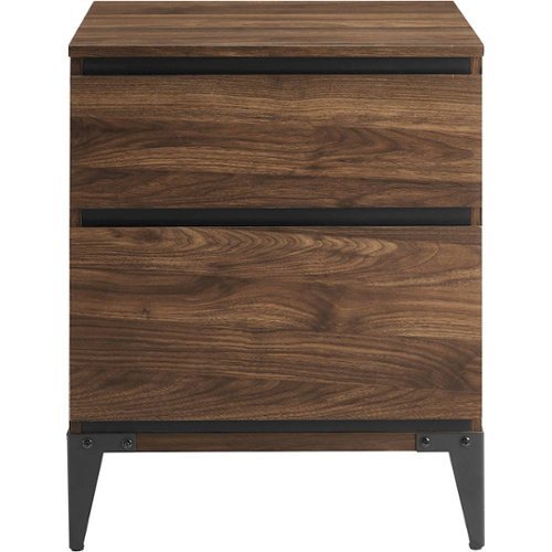 Walker Edison - 20" 2-Drawer Urban Side Table - Dark Walnut