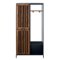 Walker Edison - 72" Metal and Wood Hall Tree with Slat Door - Solid Black/Rustic Oak-Front_Standard