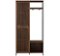 Walker Edison - 72" Metal and Wood Hall Tree with Slat Door - Dark Walnut-Front_Standard