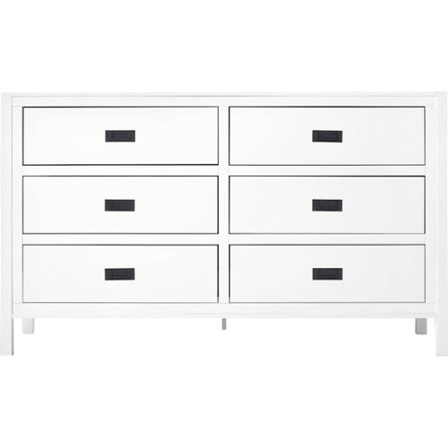 Walker Edison - Solid Wood Modern Classic 6-Drawer Dresser - White