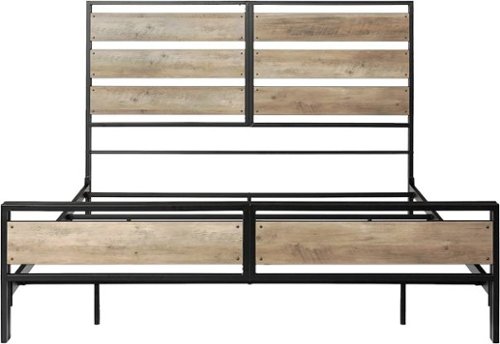 

Walker Edison - Industrial 79" King-Size Slat Bed Frame - Gray Wash