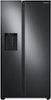 Samsung - 22 Cu. Ft. Side-by-Side Counter-Depth Refrigerator - Black stainless steel-Front_Standard 