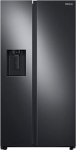 Samsung - 22 Cu. Ft. Side-by-Side Counter-Depth Refrigerator - Black stainless steel - Front_Standard