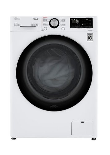 LG - 2.4 Cu. Ft. High-Efficiency Smart Front Load Washer and Electric Dryer Combo with Steam and Sensor Dry - White