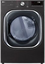 LG - 7.4 Cu. Ft. Stackable Smart Electric Dryer with Steam and Built  In Intelligence - Black steel - Front_Standard