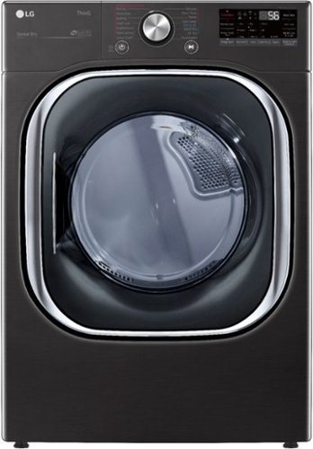 LG - 7.4 Cu. Ft. Stackable Smart Gas Dryer with Steam and Built-In Intelligence - Black Steel