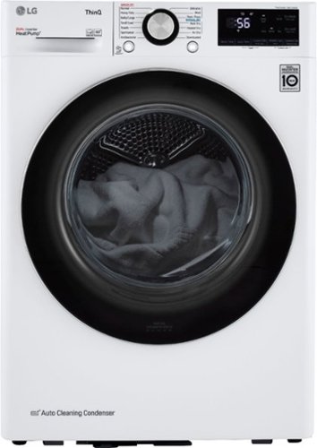 LG - 4.2 cu ft Stackable Electric Dryer with Dual Inverter HeatPump - White
