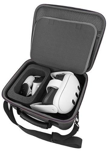 CASEMATIX - Custom Protective Case with Shoulder Strap for Meta Quest 3 and 2 VR Headsets and Accessories - Gray