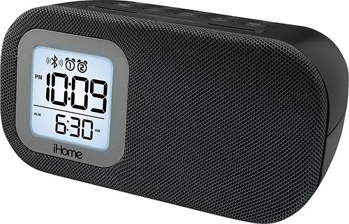  iHome - Bluetooth Bedside Dual-Alarm Clock - Black