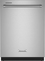 KitchenAid - 24" Top Control Built-In Dishwasher with Stainless Steel Tub, FreeFlex™, 3rd Rack, 44dBA - Stainless steel - Front_Standard