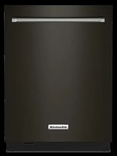 Front. KitchenAid - Top Control Built-In Dishwasher with Stainless Steel Tub, FreeFlex Third Rack, 44dBA - Black Stainless Steel.