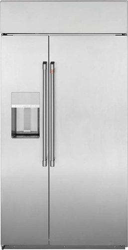 CafÃ© - 24.5 Cu. Ft. Side-by-Side Built-In Refrigerator with Dispenser - Stainless Steel