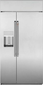 Café - 24.5 Cu. Ft. Side-by-Side Built-In Refrigerator with Dispenser - Stainless steel - Front_Standard