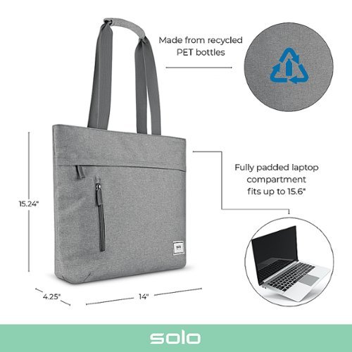 Solo New York 15.6 Re:store Tote - Heather Grey WORLDWIDE DELIVERY
