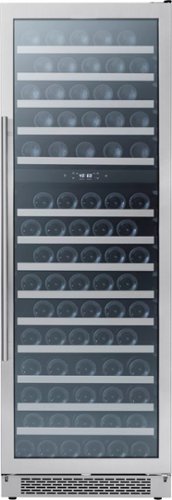 Zephyr - Presrv 24 in. 138-Bottle Full Size Dual Zone Wine Cooler - Stainless steel and glass