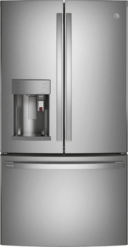 GE Profile - 22.1 Cu. Ft. French Door Counter-Depth Smart Refrigerator with Keurig K-Cup Brewing System - Stainless steel