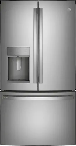 Front. GE Profile - 22.1 Cu. Ft. French Door-in-Door Counter-Depth Refrigerator with Hands-Free AutoFill - Fingerprint resistant stainless steel.