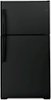 GE - 21.9 Cu. Ft. Top-Freezer Refrigerator - Black-Front_Standard