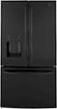 GE - 25.6 Cu. Ft. French Door Smart Refrigerator with Space Saving Ice Maker - High Gloss Black-Front_Standard