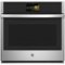 GE Profile - 30" Smart Built-In Single Electric Convection Wall Oven with Air Fry & In-Oven Camera - Stainless Steel-Front_Standard