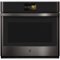 GE Profile - 30" Smart Built-In Single Electric Convection Wall Oven with Air Fry & In-Oven Camera - Black Stainless Steel-Front_Standard