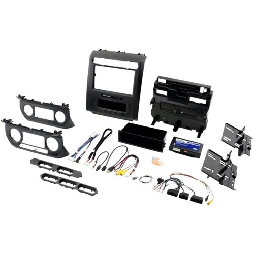 PAC - Integrated Radio Replacement Dash Kit with Climate and Steering Wheel Controls for Select Ford F-Series Trucks - Black