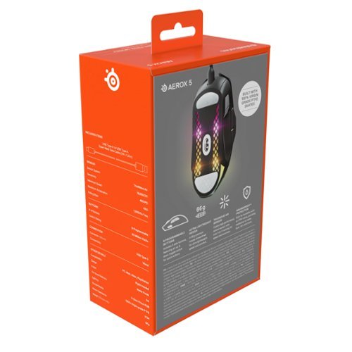 SteelSeries Aerox 5 Ultra Lightweight Honeycomb Water Resistant Wired RGB Optical Gaming Mouse With 9 Programmable Buttons - Wired - Black BUY IN AUSTRALIA