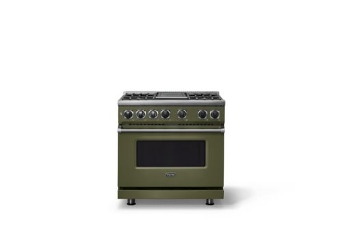 Viking - 36 in. Wide 4 Burner Dual Fuel Sealed Burner Range with Griddle - Martini-Front_Standard 