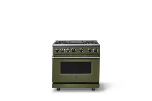 Front. Viking - 36"W. 5.6 Cu. Ft. 7S Self-Clean Dual Fuel Range-Martini - Martini.
