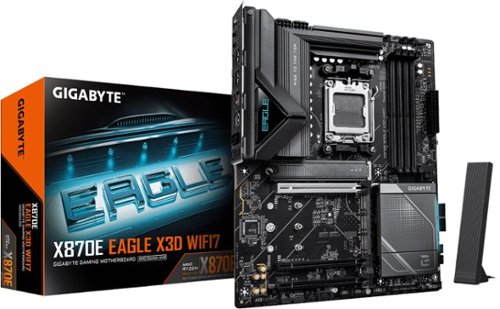GIGABYTE - X870E EAGLE X3D WF7 (Socket AM5) AMD ATX DDR5 Motherboard - Black-Front_Standard 