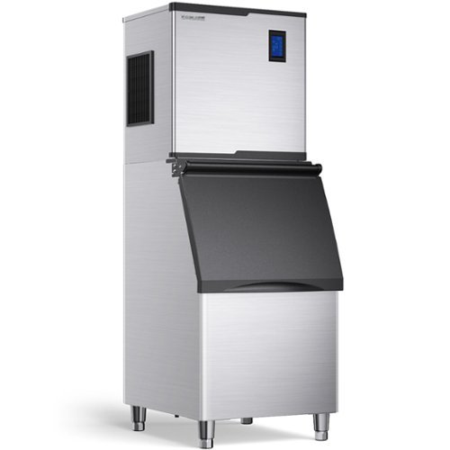 Coolake - 22" Commercial Ice Maker Machine 550lbs/24H with 360lbs Storage Air Cooled Stainless Steel Industrial Ice Machin - Silver-Front_Standard 