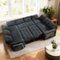 Vipbear - 8 Seat Modular Sectional Sleeper Sofa,Pull-Out Bed, Reclining Backrest, USB Ports, Side Table, Black - Black-Front_Standard