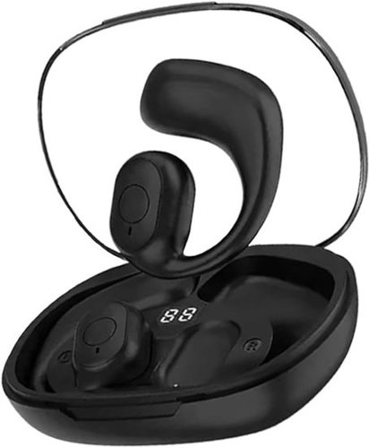 SKRAN - Open-Ear Wireless Earbuds - Air Bone Conduction, Waterproof, Long Battery Life, - for Running, Gym, Commuting - Black-Front_Standard 