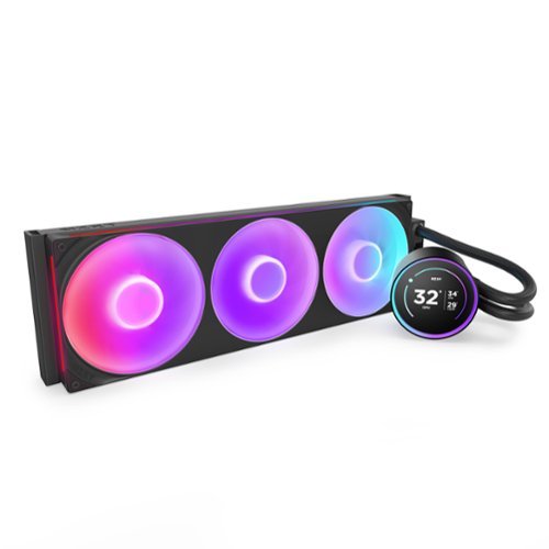 NZXT - Kraken Elite RGB 420mm Radiator (1x F420 RGB Core Single-Frame Fan) AIO Liquid Cooler with 2.72" IPS LCD - Black