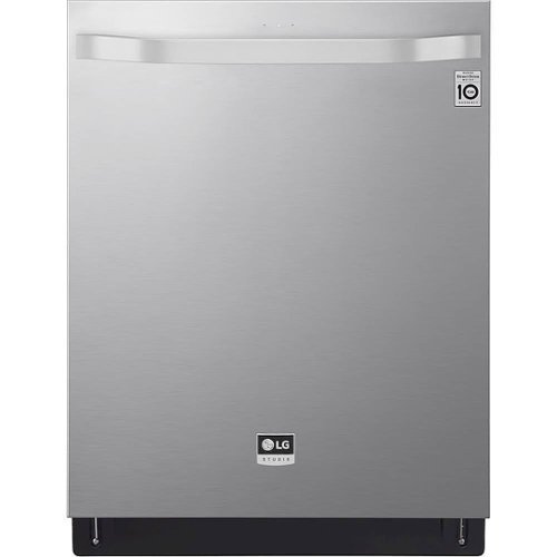 LG - STUDIO 24" Top Control Built-In Dishwasher with TrueSteam, Light, 3rd Rack, 40dBA - Stainless steel
