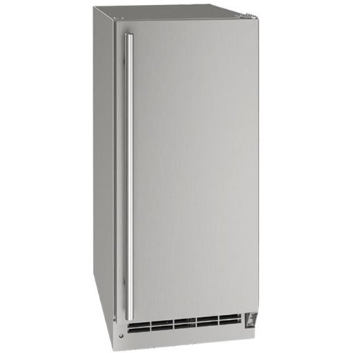 U-Line - 90-lb Outdoor Nugget Ice Machine with Reversible Hinge with Pump - Stainless steel
