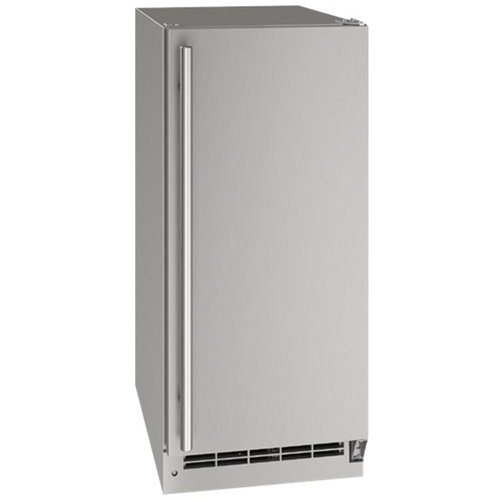 U-Line 90-lb Outdoor Nugget Ice Machine with Reversible Hinge in Solid Stainless - Stainless steel