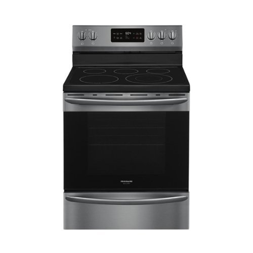Frigidaire - Gallery 5.4 Cu. Ft. Freestanding Electric Convection Range with Self-Cleaning - Black stainless steel