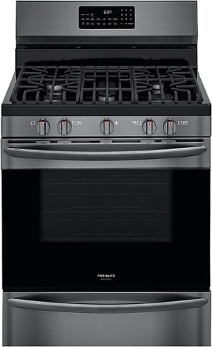 Frigidaire - Gallery 5.0 Cu. Ft. Freestanding Gas Range with Air Fry - Black stainless steel