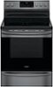 Frigidaire - Gallery 5.7 Cu. Ft. Freestanding Electric Air Fry Range with Self and Steam Clean - Black stainless steel-Front_Standard 