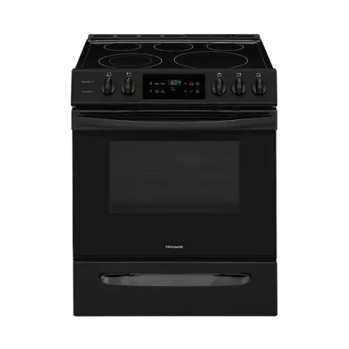 Front. Frigidaire - 5.0 Cu. Ft. Freestanding Electric Range with Self-Cleaning - Black.