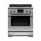 Fisher & Paykel - Professional 4 Cu. Ft. Freestanding Dual Fuel True Convection Range with Self-Cleaning - Stainless Steel/Black Glass-Front_Standard