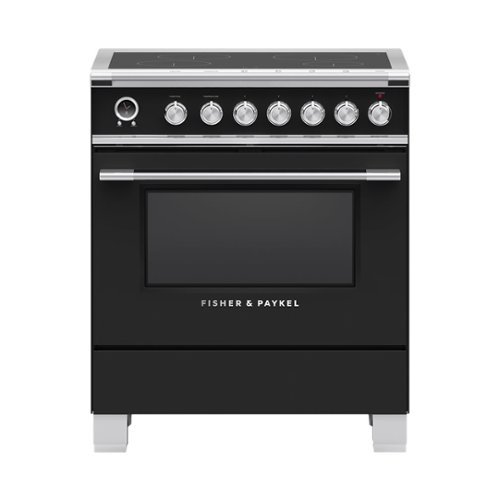 Fisher & Paykel - Classic Series 3.5 Cu. Ft. Freestanding Electric Induction True Convection Range with Self-Cleaning - Black
