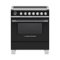 Fisher & Paykel - Classic Series 3.5 Cu. Ft. Freestanding Electric Induction True Convection Range with Self-Cleaning - Black-Front_Standard