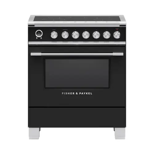 Front. Fisher & Paykel - Classic Series 3.5 Cu. Ft. Freestanding Electric Induction True Convection Range with Self-Cleaning - Black.