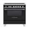 Fisher & Paykel - Classic Series 4.9 Cu. Ft. Freestanding Electric Induction Convection Range with Self-Cleaning - Black-Front_Standard