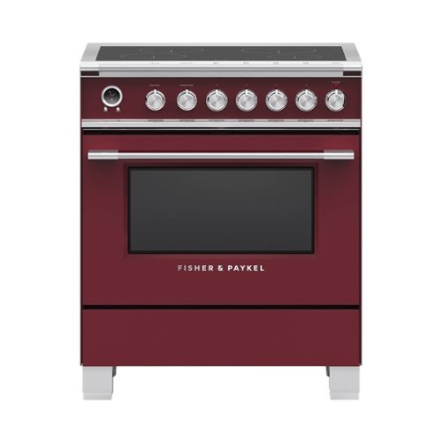 Fisher & Paykel - Classic Series 3.5 Cu. Ft. Freestanding Electric Induction True Convection Range with Self-Cleaning - Red
