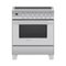 Fisher & Paykel - Classic Series 3.5 Cu. Ft. Freestanding Electric Induction True Convection Range with Self-Cleaning - Stainless Steel-Front_Standard