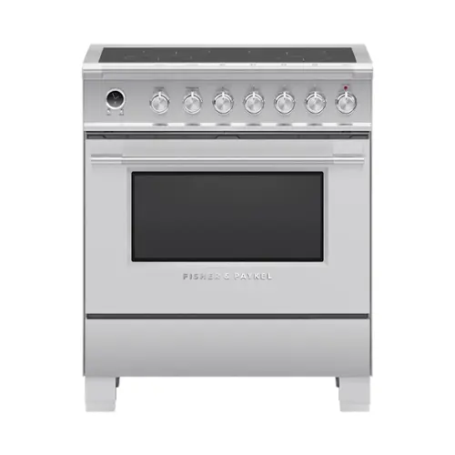 Front. Fisher & Paykel - Classic Series 3.5 Cu. Ft. Freestanding Electric Induction True Convection Range with Self-Cleaning - Stainless Steel.